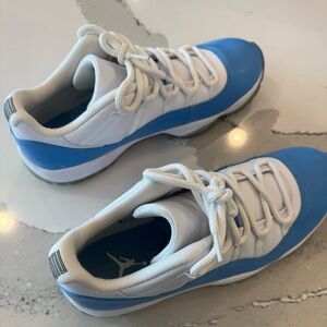 Jordan Low-Top Athletic Sneakers in White and Light Blue